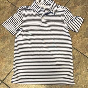 Southern Tide Navy and White Striped Polo